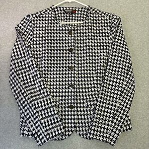 Shelly Rose New York Womens 12 Houndstooth Button Front Blazer Jacket